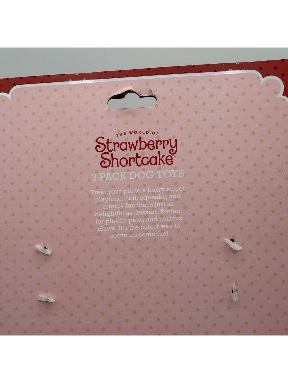 Strawberry Shortcake 3 Pack Dog Toys Stuffed With Squeaker New With Tags - Picture 7 of 9